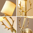 Axyaa Nordic Elk Copper Deer Head Fabric Led Wall Lamp
