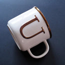 Axyaa Light Luxury Nordic Bone Couple Cup - Gold Relief Ceramic Mug