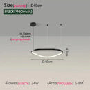Axyaa Modern Black LED Pendant Light for Bedroom, Living Room, and Study