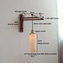 Axyaa Vintage Wood Ceramic LED Wall Light for Bedroom and Living Room