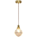Axyaa Modern LED Glass Copper Pendant Light with Knob Switch