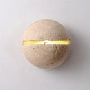 Axyaa Yellow Travertine LED Wall Light - Round Design Bedside Lamp - G4 Wall Fixture
