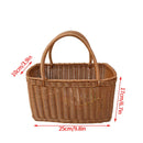 Axyaa Wicker Picnic Basket Tote Handle Storage Rustic Life Shopping Organizer