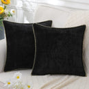 Axyaa Luxury Chenille Pillow Cover with Velvet Stitched Edge