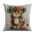 Axyaa Pug Pets Pattern Sofa Cushion Cover Home Decor Pillowcase Linen Cartoon