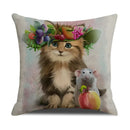 Axyaa Pug Pets Pattern Sofa Cushion Cover Home Decor Pillowcase Linen Cartoon