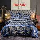 Axyaa Satin Jacquard Embroidered 4-Piece Bedding Set