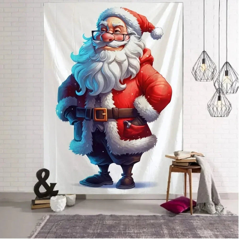 Axyaa Santa Claus Print Tapestry for Christmas Decor