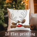 Axyaa Christmas Animal Pattern Pillowcase for Sofa, Bedroom, Car - Rectangular Cushion Cover