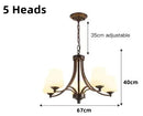 Axyaa Black Iron Glass Shade Chandelier: Industrial Farmhouse Style Lighting