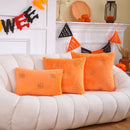 Axyaa Gilded Pumpkin Halloween Pillowcase Set - Orange Festival Decor - Soft Throw Cushion Cover