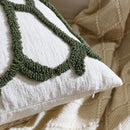 Axyaa Green Flower Embroidery Pillowcase - Decorative Sofa Throw Cushion Cover