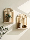 Rustic Arch Floating Wall Shelf Axyaa Home Decor Storage Rack