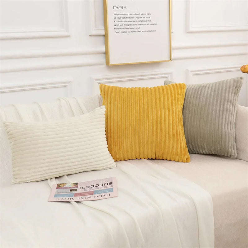 Axyaa Corduroy Pillow Cover 50x50cm Nordic Style Cushion Case for Home Decor