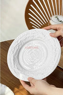 Axyaa Rock Pattern Ceramic Dessert Plate - Afternoon Tea Dim sum Plate