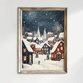 Axyaa Christmas Village Snow Canvas Print - Festive Winter Holiday Wall Art
