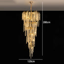 Axyaa Crystal Chandelier: Modern Home Stair Pendant Lamp for Living Room & Interior Lighting