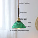 Axyaa Walnut Copper LED Pendant Lights with Knob Switch, Modern Style for Bar, Bedroom, Dining Room