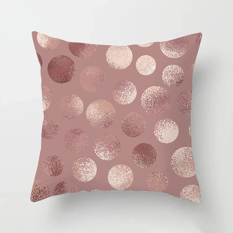 Axyaa Pink Geometric Print Decor Pillow Cover for Modern Luxury Home
