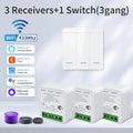 Axyaa WiFi LED Light Switch 1/2/3 Gang RF433MHz Panel Smart Life Alexa Google Home