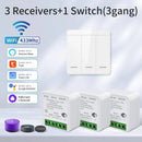 Axyaa WiFi LED Light Switch 1/2/3 Gang RF433MHz Panel Smart Life Alexa Google Home
