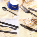 Axyaa Black Stainless Steel Cutlery Set - Knife Fork Spoon Dinnerware Kitchen Utensils