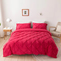 Axyaa 3D Flower Duvet Cover Set, Reversible Quilt Covers + Pillowcase, Solid Color, Home Bedding Essentials