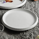 Axyaa Ceramic Dinner Plate Set - Round Tableware for Main Dishes, Steak, Sushi, and Desserts
