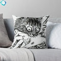 Axyaa Cat Print Home Decor Pillowcase for Modern Offices and Sofas
