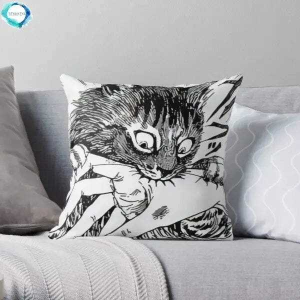 Axyaa Cat Print Home Decor Pillowcase for Modern Offices and Sofas