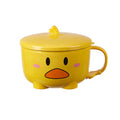 Axyaa Cute Dinosaur Stainless Steel Noodle Bowl with Lid - Portable Lunch Box