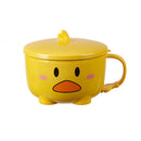 Axyaa Cute Dinosaur Stainless Steel Noodle Bowl with Lid - Portable Lunch Box
