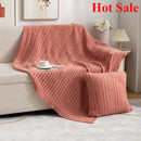 Axyaa Knitted Four-Season Sofa Blanket - Solid Color Office Living Room Nap Blanket
