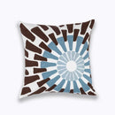 Axyaa Blue Floral Mandala Leaves Wave Cushion Cover 45x45cm