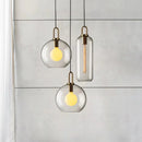 Axyaa Smoke Grey Glass Globe Pendant Light for Industrial Style Living Spaces