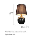 Axyaa Modern Black Ceramic LED Table Lamp for Home Bedroom Decor