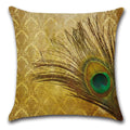 Peacock Feather Printed Pillow Case 45x45cm - Axyaa Brand