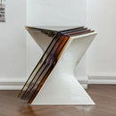 Axyaa Acrylic Geometric Design Side Table for Living Room, Sofa, Bedroom - Modern Minimalist Style