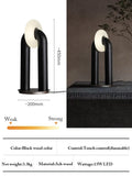 Axyaa Vintage Solid Wood Table Lamp with Dimmable Touch Control
