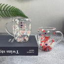 Axya Double Wall Glass Coffee Mug with Handles for Milk, Gifts – Clear High Borosilicate Teacup