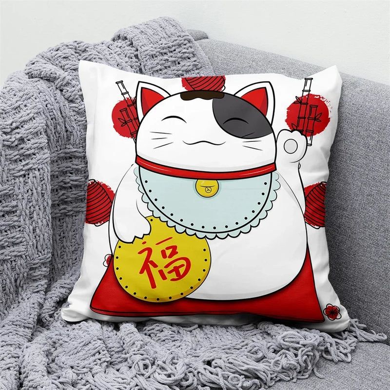 Axyaa Lucky Cat Japanese Style Sofa Bed Pillow Cover: Mount Fuji Japanese Art
