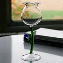 Axyaa Large Plant Glass Goblet Wedding Gift Bell Flower Burgundy Glass Cup