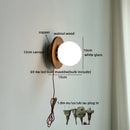 Axyaa Wabi Sabi LED Wall Sconce Glass Walnut Wood Modern Decor Bedside Lamp