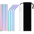 Axyaa Stainless Steel Straw Set - Colorful, High Quality, Reusable Straw