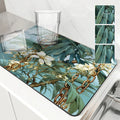Tropical Palm Drying Mat by Axyaa: Absorbent Anti-Slip Coffee Mat & Table Placemat