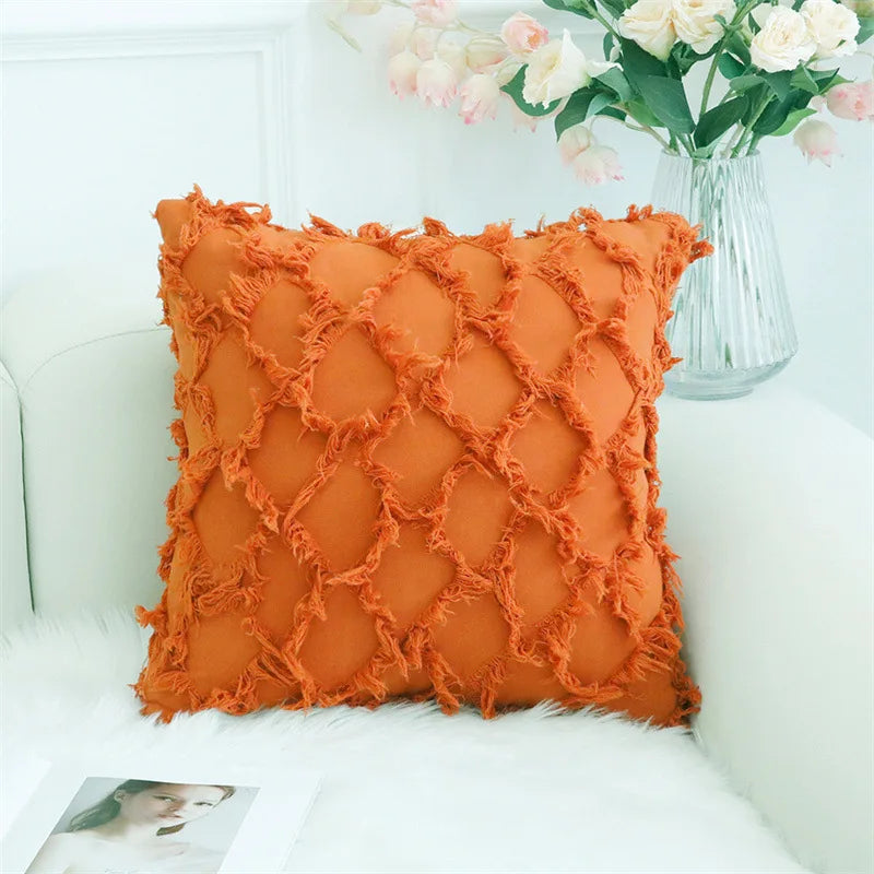 Axyaa Luxury Cotton Linen Pillow Cover 45x45cm - Sofa Decor Case