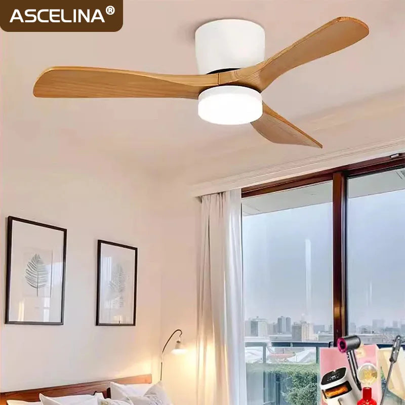 Axyaa 42/52 Inch Smart Ceiling Fan Light Remote Control Chandelier for Modern Living Room