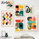 Axyaa Abstract Geometry Color Block Canvas Wall Art Print Living Room Decor