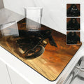 Axyaa Halloween Skull Kitchen Mat Absorbent Antiskid Draining Quick Dry Tableware Pad
