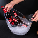 Axya Acrylic White Ice Bucket with Handle for Champagne, Wine, Beer Party